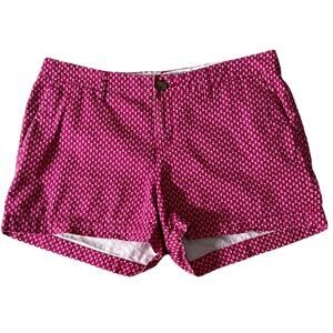 Old Navy Chino Shorts Pink with Small Flowers Size 4 Cuffed Side Pockets